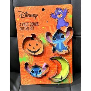 Disney Stitch Halloween 4 Piece Cookie Cutter Set Pumpkin Crescent Moon Baking